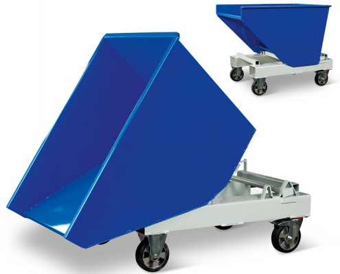 Selbstkipper, leicht - mit Rädern, gekippt