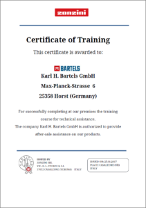 Zonzini Zertifikate / Certificate